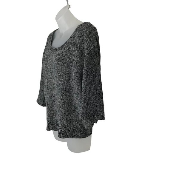 Free People Black & White Cotton Blend Lightweight Sweater Size M - Picture 4 of 6